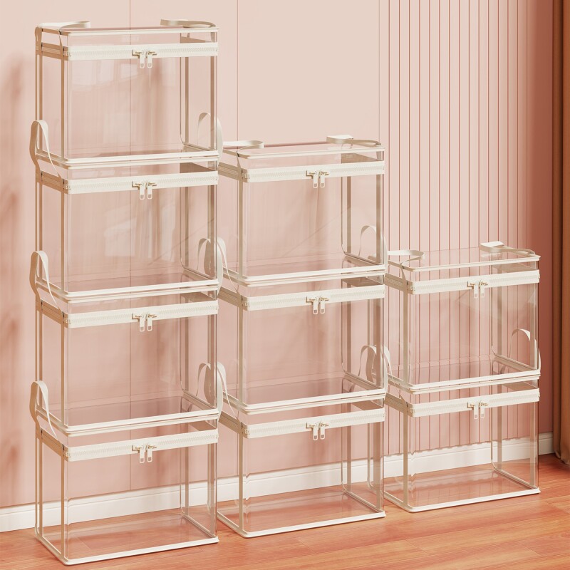 娃娃收纳桶家用大容量高颜值公仔玩偶透明收纳盒毛绒玩具整理神器