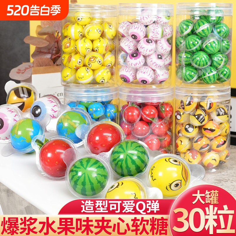 爆浆西瓜软糖地球糖3D眼球果眼睛眼珠子网红爆款创意儿童零食搞怪