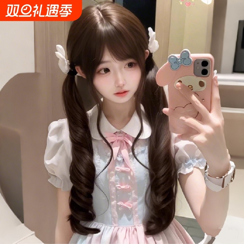 【心动循环】lolita假发女双马尾长卷发扎好罗马卷甜妹全头套