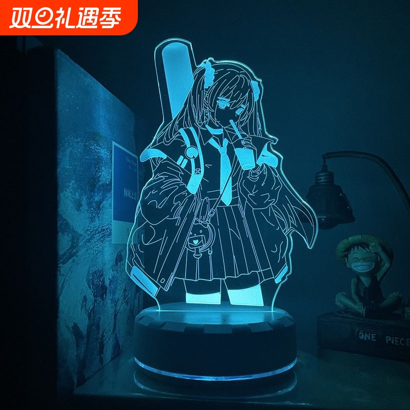 初音未来周边模型LED小夜灯桌面摆件装饰灯夜间起夜灯遥控插电