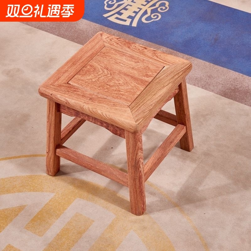 红木实木小方凳小凳子成人儿童矮凳板凳换鞋凳白胚凳小巴花移动