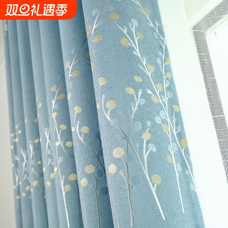 窗帘特新款价全卧室遮光北欧简约田园小清新隔热防晒租房挡光