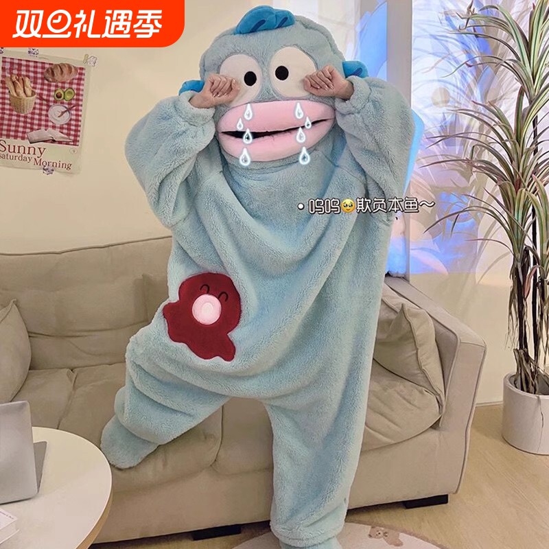 小丑鱼连体睡衣女大嘴鱼搞怪睡袍