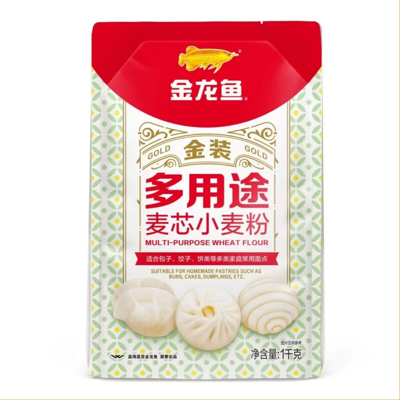 金龙鱼金装多用途麦芯小麦粉1kg 袋装面粉饺子面条馒头包子通用