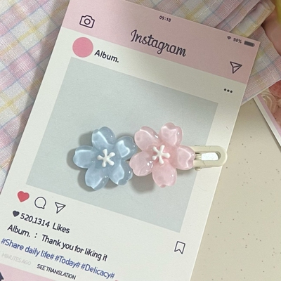 浪漫果冻樱花发夹ins少女心清透夏日刘海侧边夹发卡日韩学生头饰