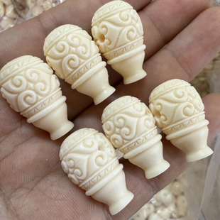 象牙果雕刻配珠回纹三通DIY菩提果手串超萌可爱配饰手持配件男女