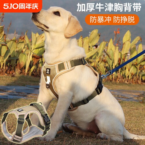 大型犬狗绳金毛背心式防爆冲胸背带拉布拉多杜宾狗链子狗狗牵引绳
