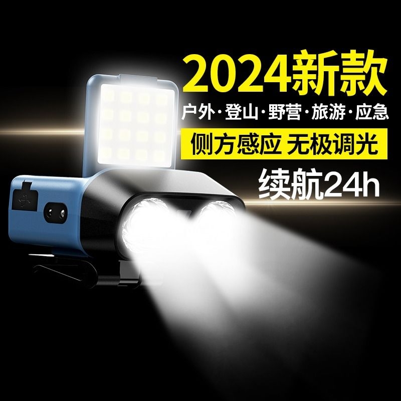 【全网爆款】头灯钓鱼专用强光超亮续航充电超长锂电户外灯头戴式