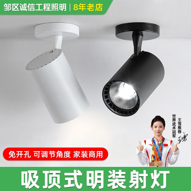 led射灯明装单独聚光吸顶灯服装店店铺专用背景墙商用室内天花灯