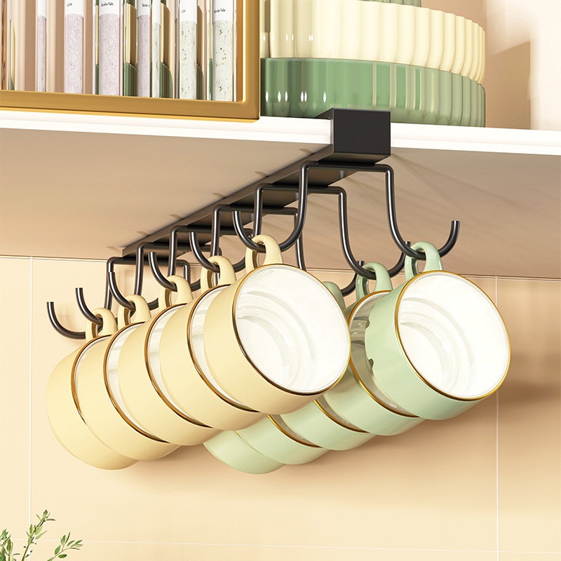 厨房挂钩杯子收纳置物架吊柜下