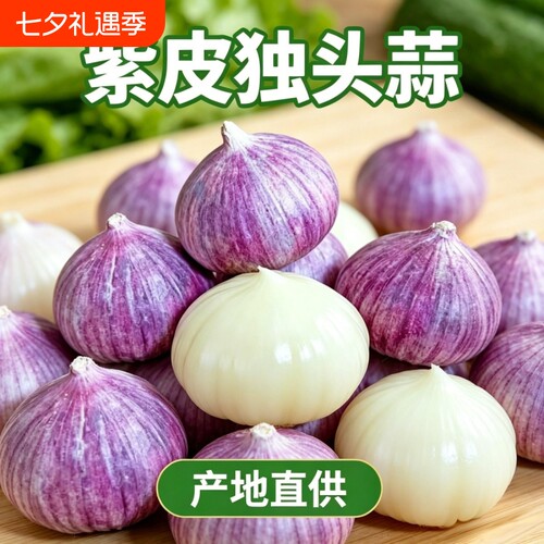 独头蒜干蒜大蒜头新鲜蒜紫皮圆头