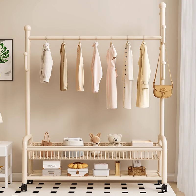 家用晾衣架挂衣架落地式卧室衣帽架小型简易室内折叠收纳衣服架子