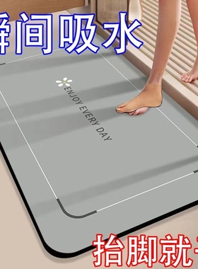 强吸水硅藻泥软垫浴室卫生间防滑地垫简约速干家用脚垫高级门垫子