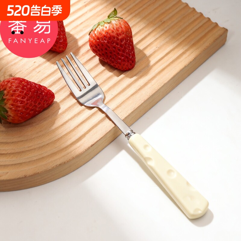叉/不锈钢A1pq900-奶酪叉子餐具甜品叉家用水果叉沙拉叉西餐