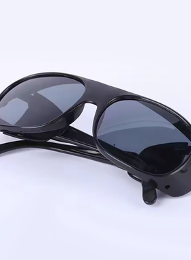 专用电焊眼镜防强光防打眼焊接护目镜玻璃打磨眼镜圆脸高清黑色