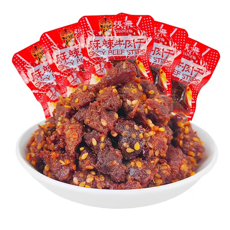 张飞麻辣牛肉干香辣五香牛肉丝四川特产景区同款休闲零食小吃