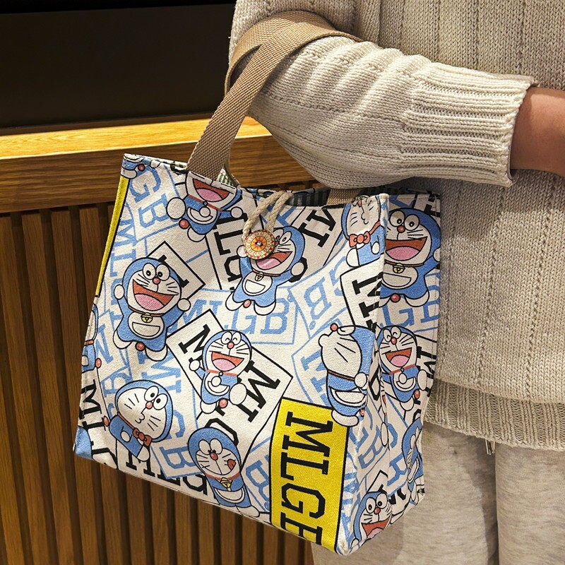 日式便当袋手拎包 可爱妈咪带饭包 大号卡通午餐包 学生用饭盒包
