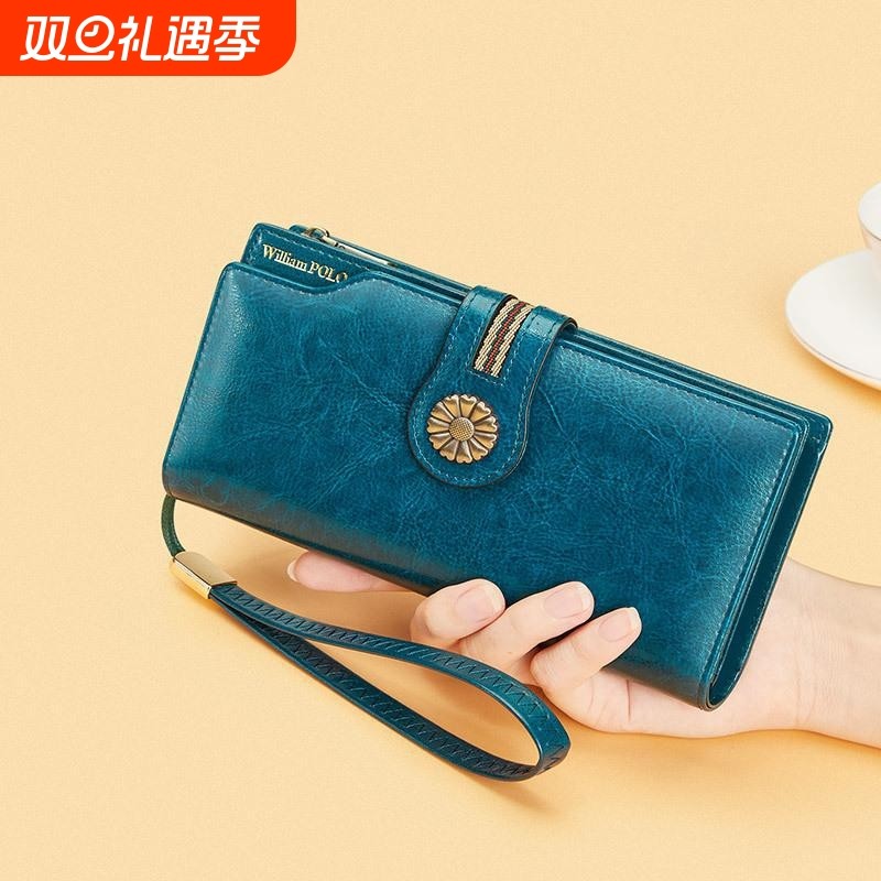 真皮钱包女士2025新款手包女小包手拿包长款皮夹卡包大容量