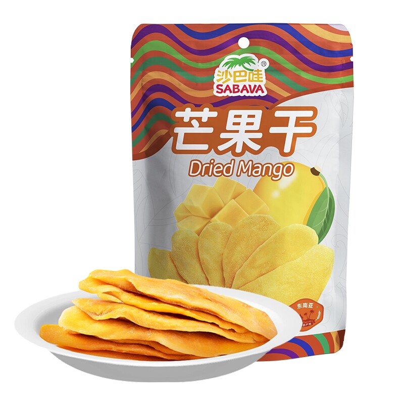 沙巴哇东南亚进口芒果干泰国金芒108g*3袋即食果脯香甜休闲零食