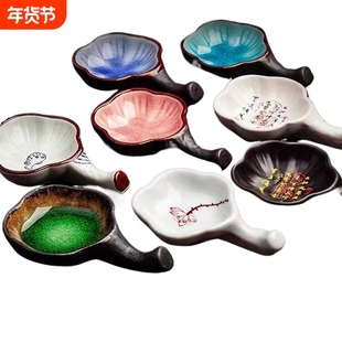 陶瓷碟墨池墨碟多功能毛笔架笔洗笔搁水碟文房四宝盛墨汁专用墨盒墨盘书法古风笔舔学生用砚台初学者绘画