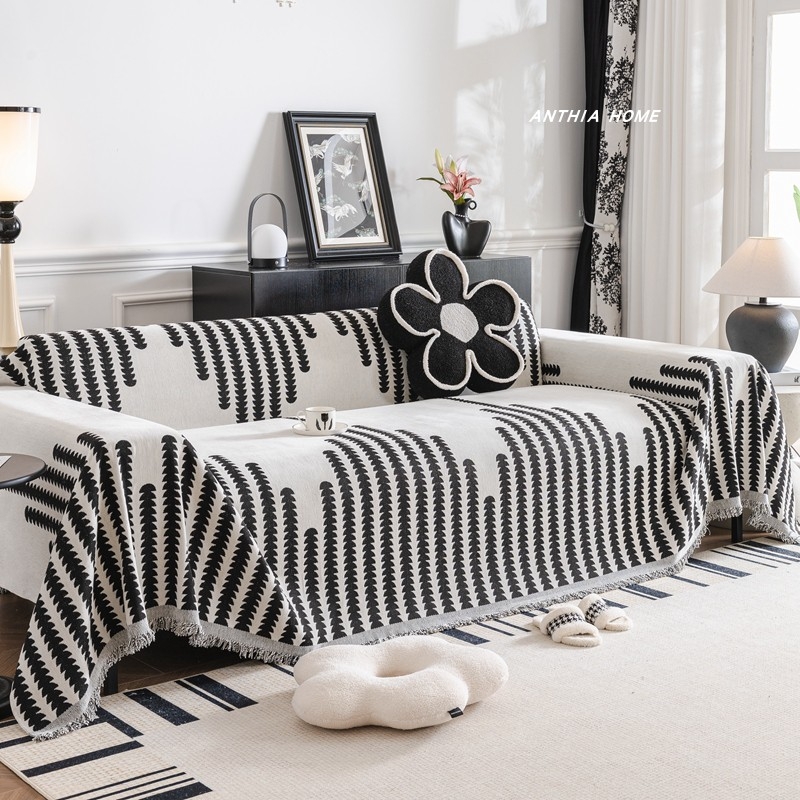 沙发盖布雪尼尔防猫抓沙发巾沙发套沙发毯简约高级感四季通用全包