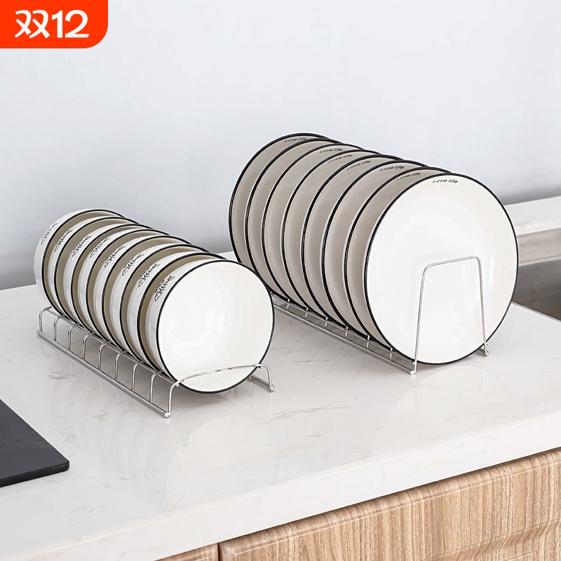不锈钢加厚沥水碗盘架厨房碗碟收纳架家用收纳碗筷餐具置物架碗架