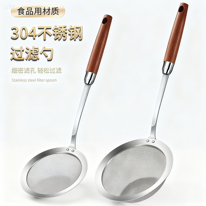 德国ive 不锈钢304漏勺家用厨房多功能豆浆辅食过滤网超细面粉筛