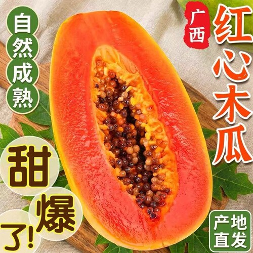 广西红心牛奶木瓜冰糖青皮树上熟