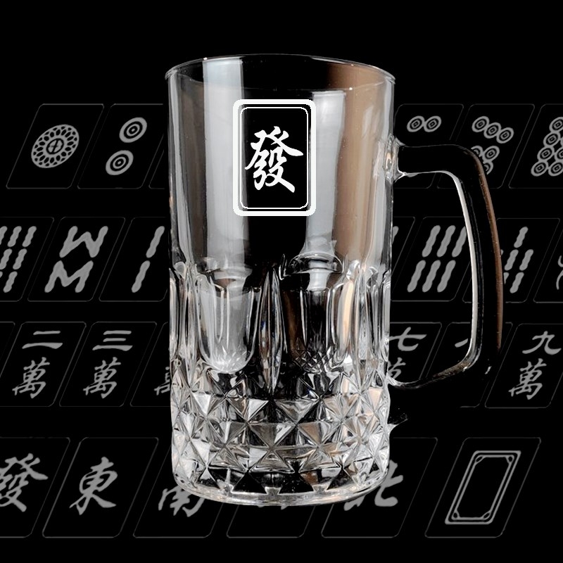 创意麻将加厚玻璃棋牌室专用茶杯