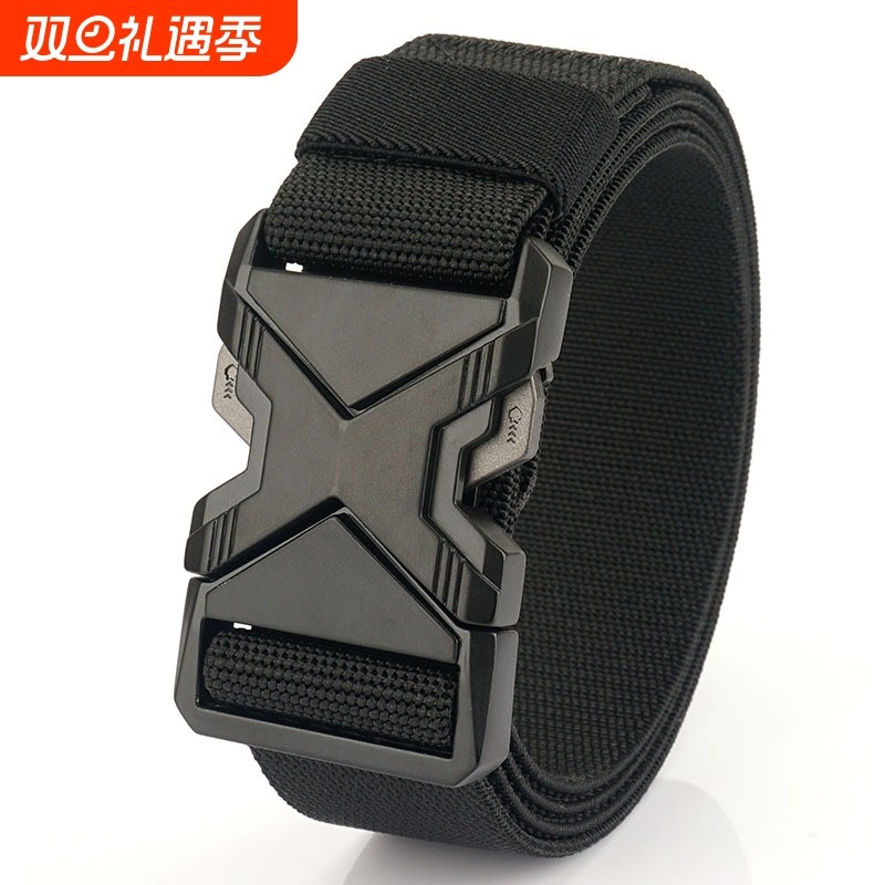 快拆卡扣男士战术加长弹力皮带腰封松紧腰带尼龙运动军训裤带帆布