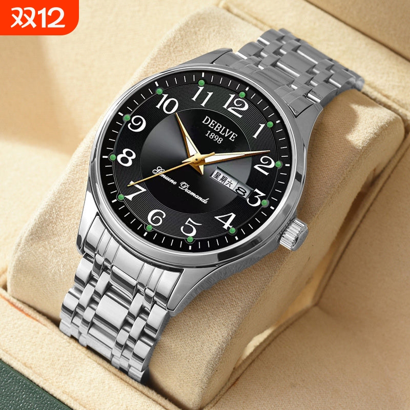 腕表高级感男士男款手表全自动非机械表正品名牌钢带商务防水石英