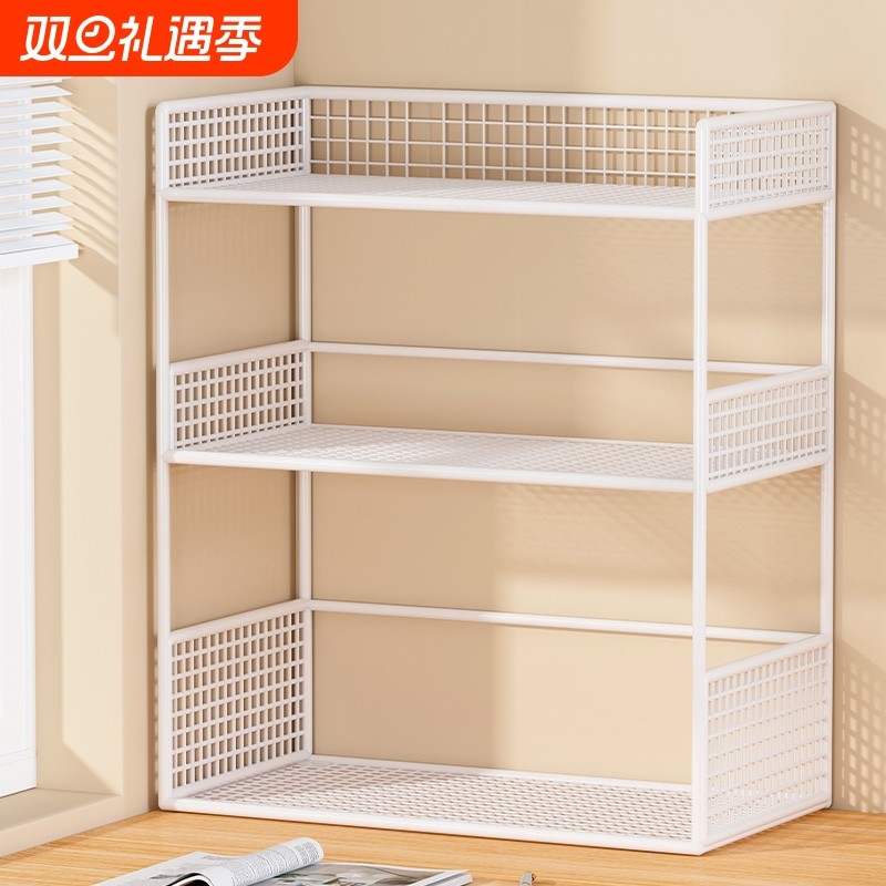桌面书架书本收纳置物架办公室桌上分层书柜学习桌上多层分类架子