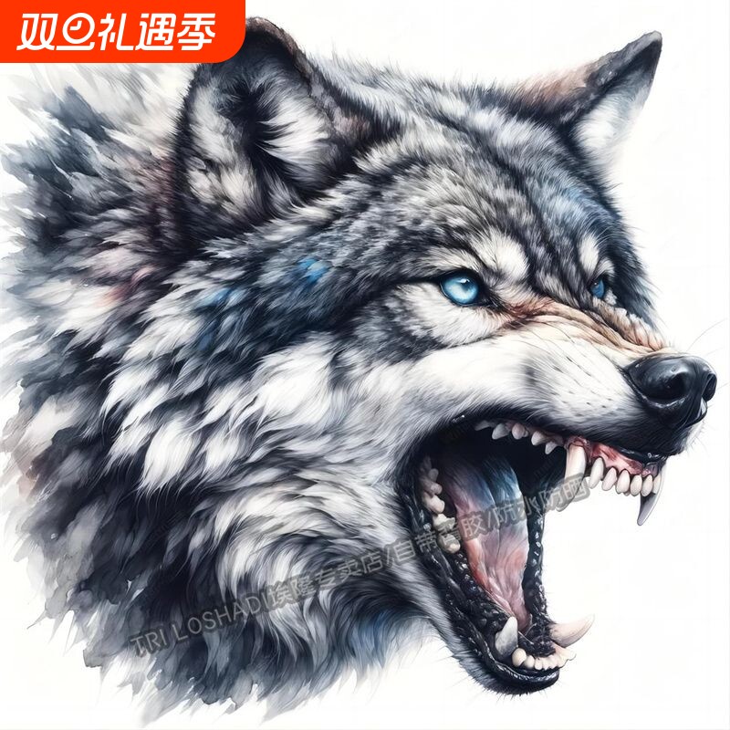 卓承 个性狼头车贴遮挡划痕装饰贴车身大面积防水创意汽车贴纸