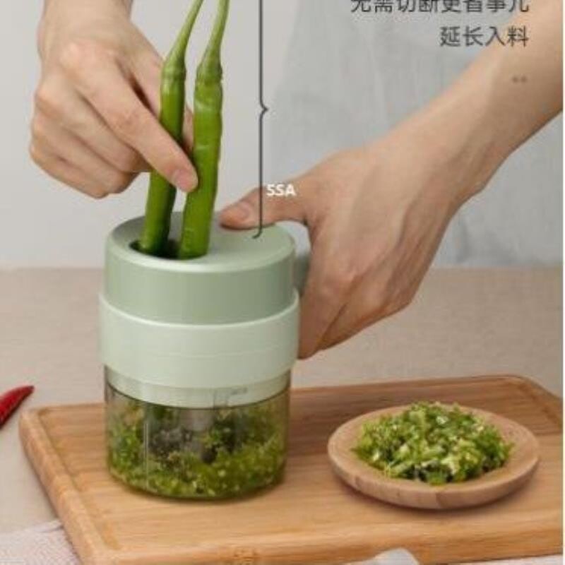 新款加特林手提切菜器 无线电动绞蒜蓉捣蒜泥器多功能迷你切片器