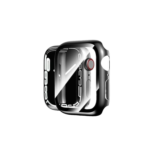 适用applewatch9保护壳s8苹果手表壳iwatchs9壳膜一体se保护套Ultra49mm8钢化膜45防尘7/6/5全包曲面表带半包
