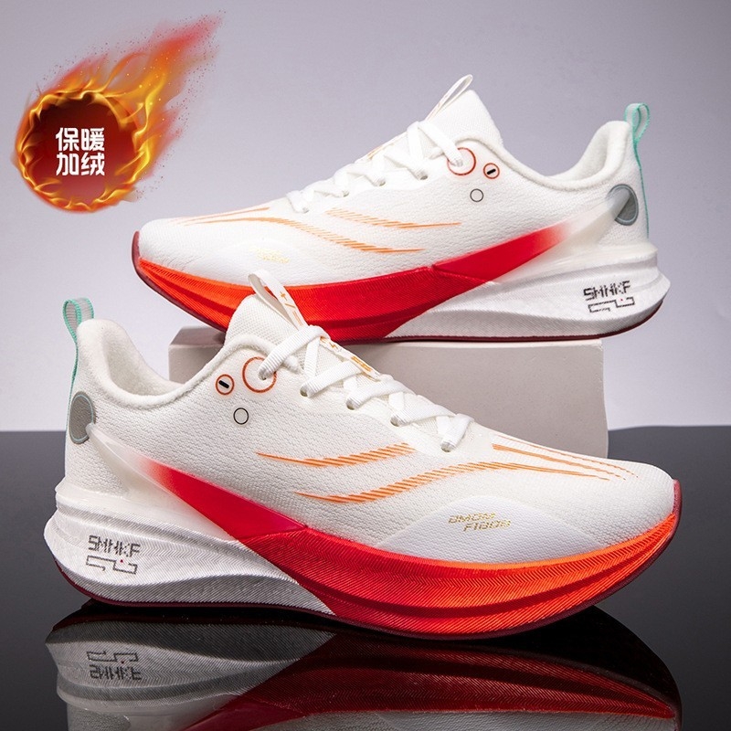 加厚二棉情侣款男女同款飞电5C赤兔89加绒保暖休闲运动鞋户外慢跑
