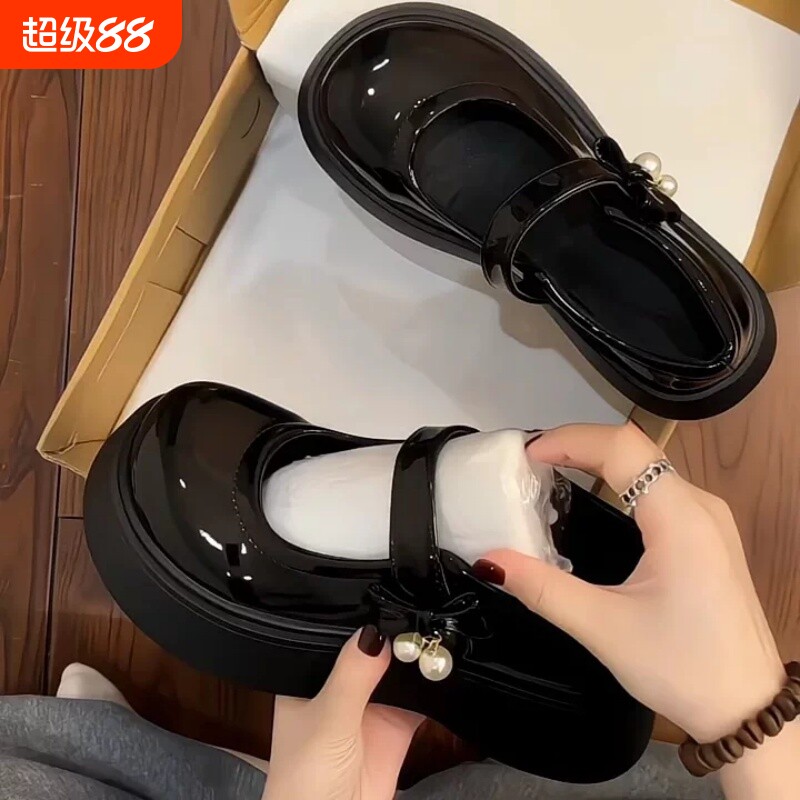 意尔康心选日系学院风皮鞋厚底JK图片