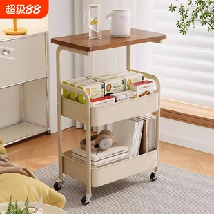小推车床头柜置物架可移动边几零食收纳床边茶几桌子客厅卧室多层