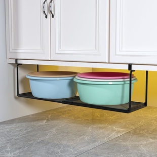 家用浴室柜下脸盆收纳架卫生间免打孔盆架厕所洗手台盆子神器伸缩