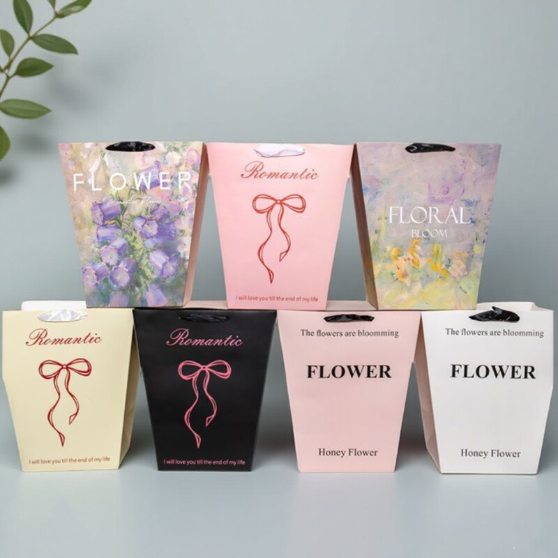 大号梯形方形长方形鲜花手提袋手拎袋抱抱袋鲜花资材包装纸欧雅纸