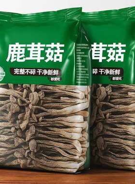 鹿茸菇干货鹿茸菇无熏高档500g特级新货整根新鲜食材鹿耳菇脆脆菇