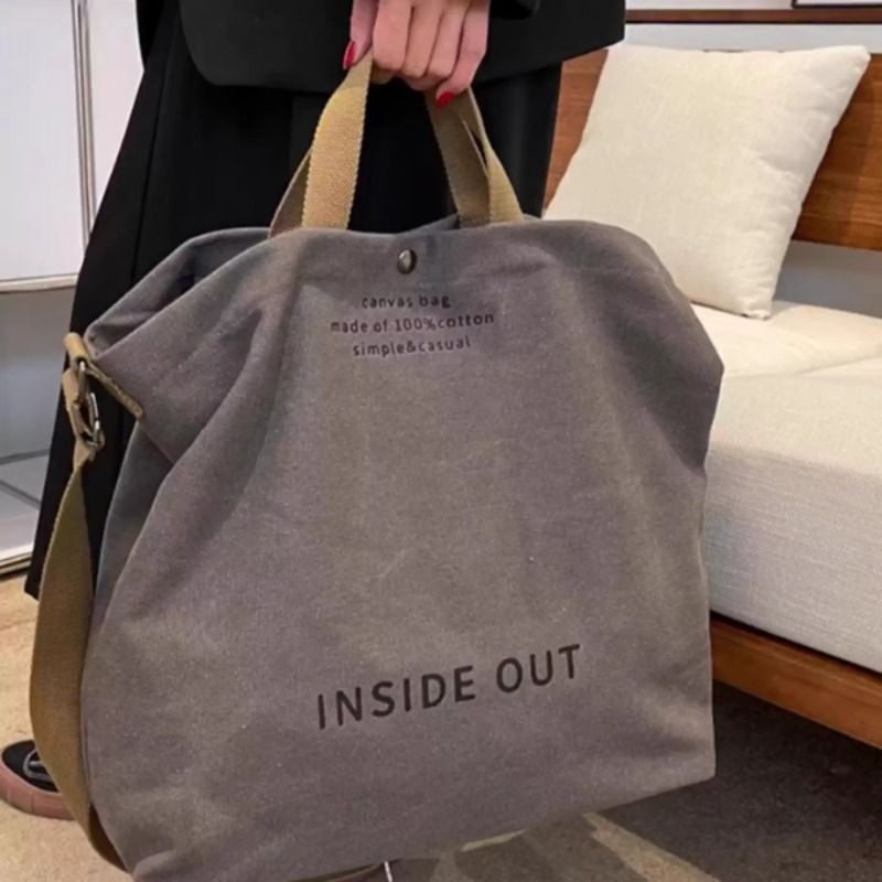 帆布斜挎包男女手提包通勤包男上课包男士单肩包大容量背包高级感