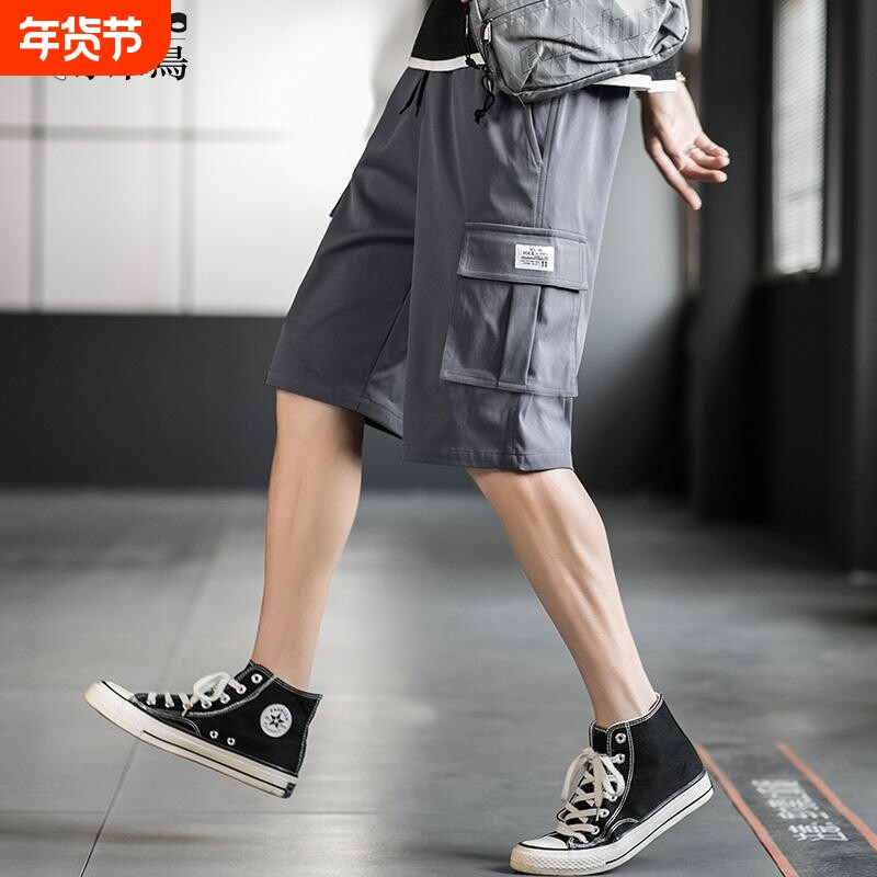 啄木鸟工装五分裤子男士薄款沙滩运动大码夏天宽松短裤子夏季男子
