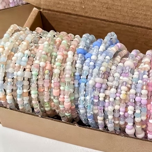 高颜值米珠手串手链漫展物料ins风小红书同款 小众diy成品礼物