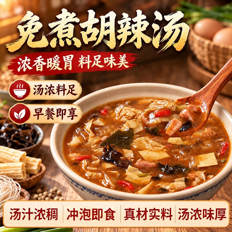 胡辣汤正宗河南特产风味速食早餐小包装冲泡方便虾皮汤包旗舰店