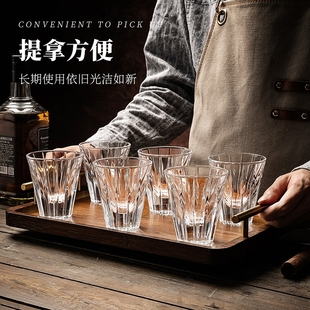 创意家用水晶玻璃白兰地洋酒啤酒杯子 高级感轻奢威士忌酒杯套装