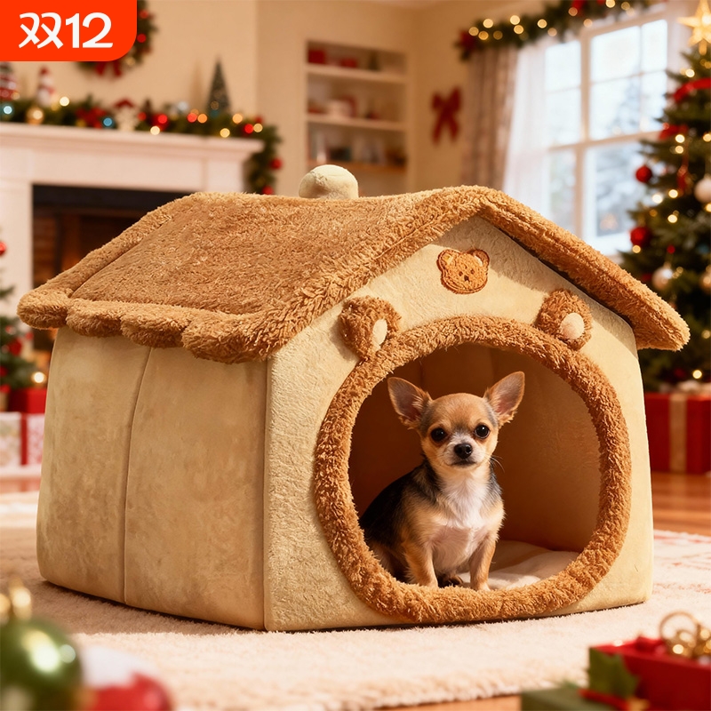 小茶喵猫窝狗窝四季可用保暖舒适