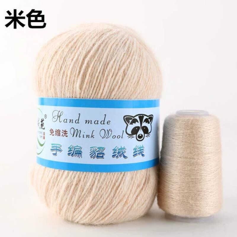 源头工厂货源貂绒毛线手编DIY手工制作纱线团精纺围巾帽子配饰