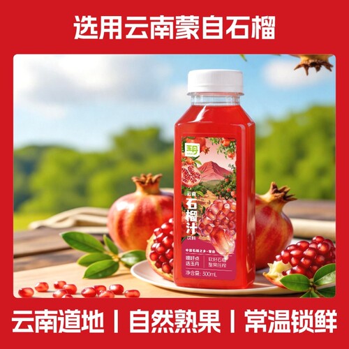 玉丹石榴汁饮料300ml*4瓶分享装