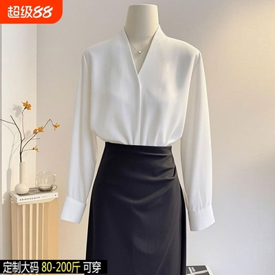 高级感白色缎面衬衫|万人加购